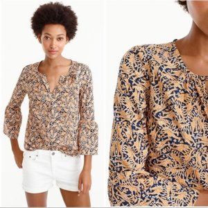 Drake's® for J.Crew bell-sleeve giraffe print top